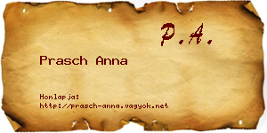 Prasch Anna névjegykártya